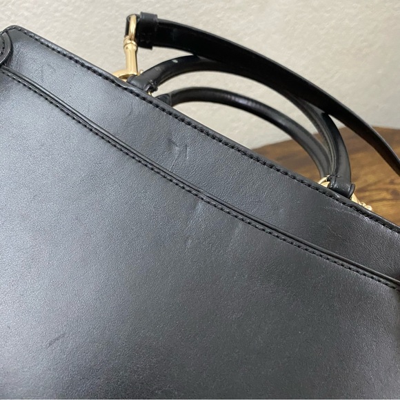 Coach Zoe Black Satchel with Gold Accents - Picture 5 of 15